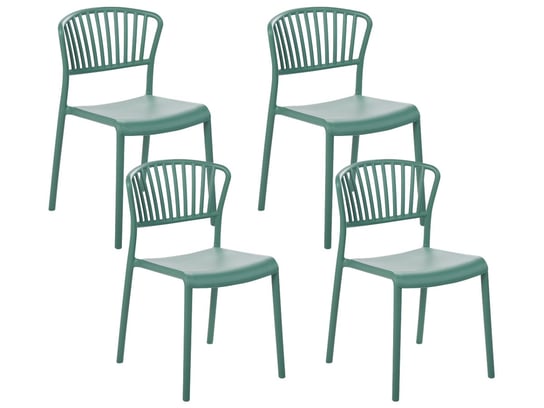 Zestaw 4 Krzeseł Do Jadalni Zielony Gela Beliani