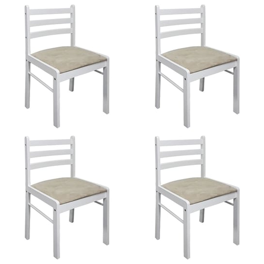 Zestaw 4 krzeseł drewnianych białe 44x45x81cm Inna marka