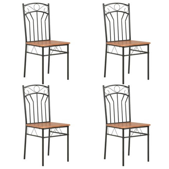 Zestaw 4 krzeseł jadalnianych brązowo-czarny 40x48 Inna marka