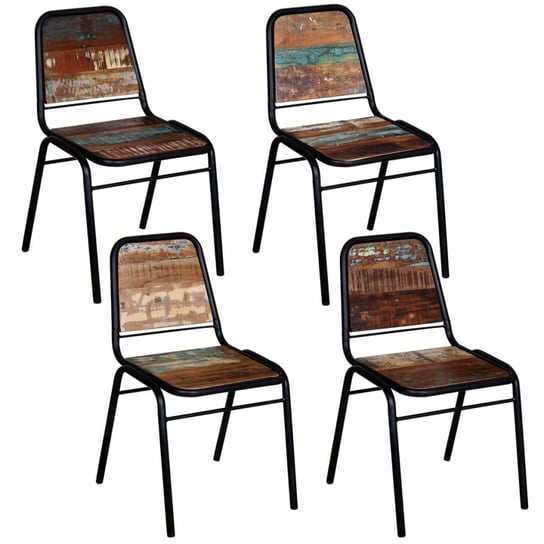 Zestaw 4 krzeseł jadalnianych drewnianych, różnoko / AAALOE Inna marka