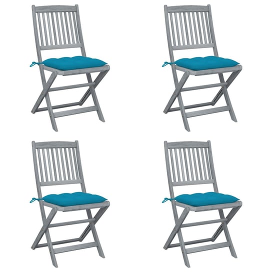 Zestaw 4 krzeseł jadalnianych z poduszkami, drewno Inna marka
