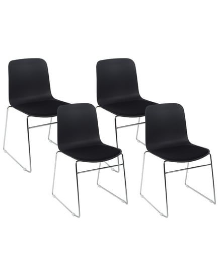 Zestaw 4 krzeseł konferencyjnych czarny NULATO Beliani