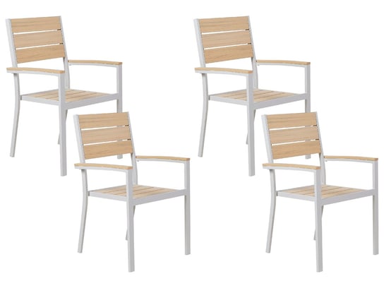 Zestaw 4 krzeseł ogrodowych beżowy PRATO Beliani