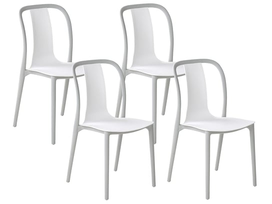Zestaw 4 krzeseł ogrodowych biało-szary SPEZIA Beliani