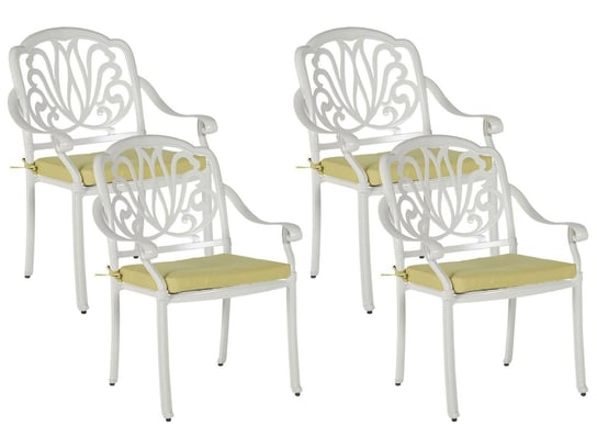 Zestaw 4 krzeseł ogrodowych biały ANCONA Beliani