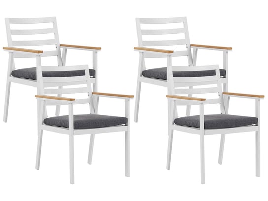 Zestaw 4 krzeseł ogrodowych biały CAVOLI Beliani