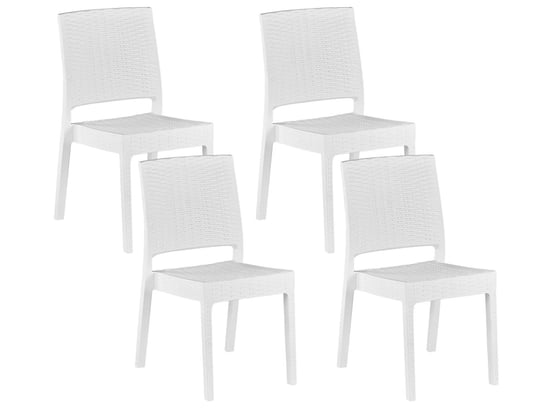 Zestaw 4 krzeseł ogrodowych biały FOSSANO Beliani