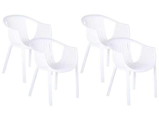 Zestaw 4 krzeseł ogrodowych biały NAPOLI Beliani