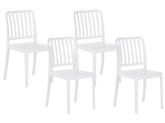 Zestaw 4 Krzeseł Ogrodowych Biały Sersale Beliani