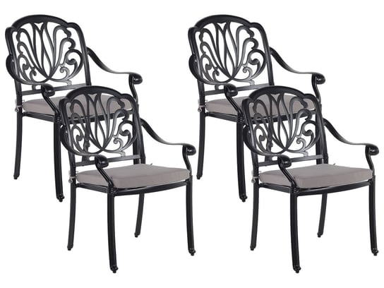 Zestaw 4 krzeseł ogrodowych czarny ANCONA Beliani