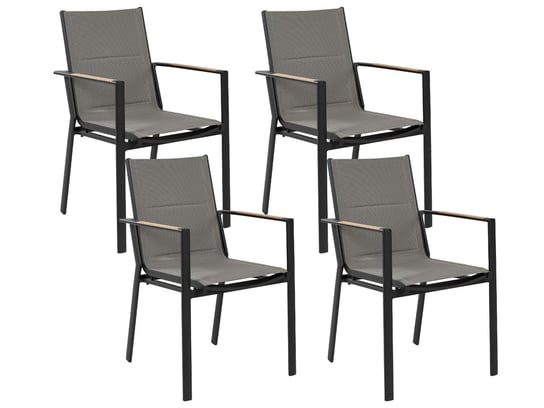 Zestaw 4 krzeseł ogrodowych czarny BUSSETO Beliani