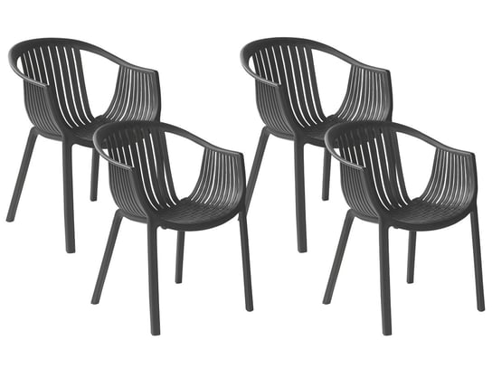 Zestaw 4 krzeseł ogrodowych czarny NAPOLI Beliani