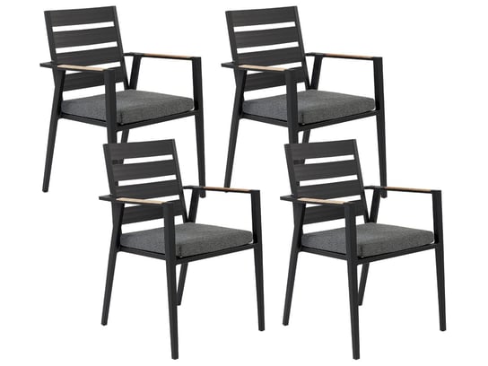Zestaw 4 krzeseł ogrodowych czarny TAVIANO Beliani