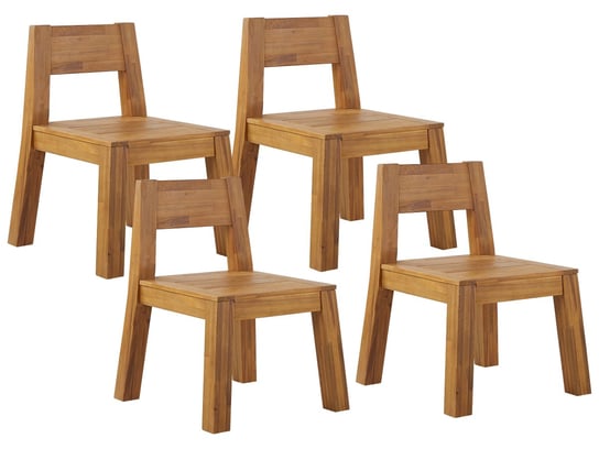 Zestaw 4 Krzeseł Ogrodowych Drewno Akacjowe Livorno Beliani