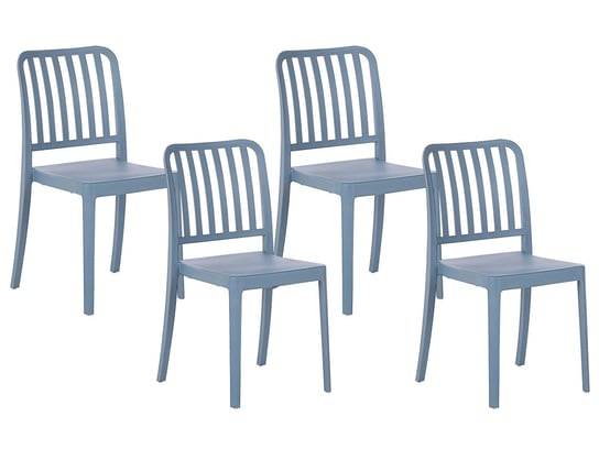 Zestaw 4 Krzeseł Ogrodowych Niebieski Sersale Beliani