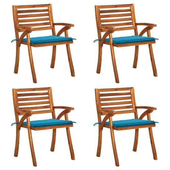 Zestaw 4 krzeseł ogrodowych z poduszkami, drewno a Inna marka