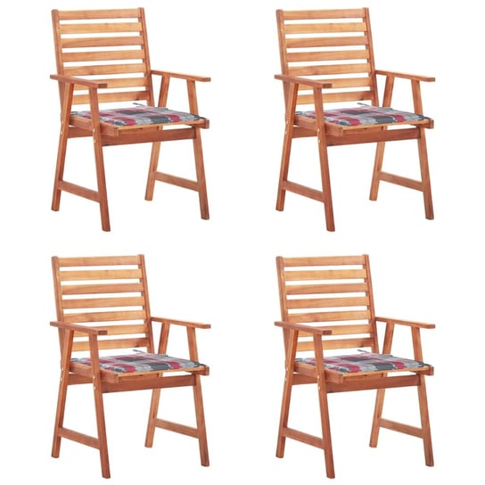 Zestaw 4 krzeseł ogrodowych z poduszkami, drewno a Inna marka