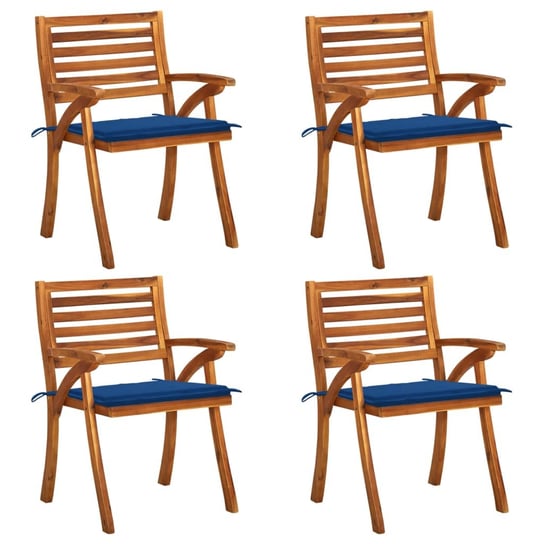 Zestaw 4 krzeseł ogrodowych z poduszkami - drewno Inna marka