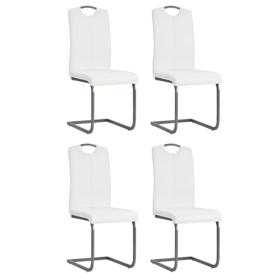 Zestaw 4 krzeseł wspornikowych, białe, 43x55x100 c / AAALOE Inna marka