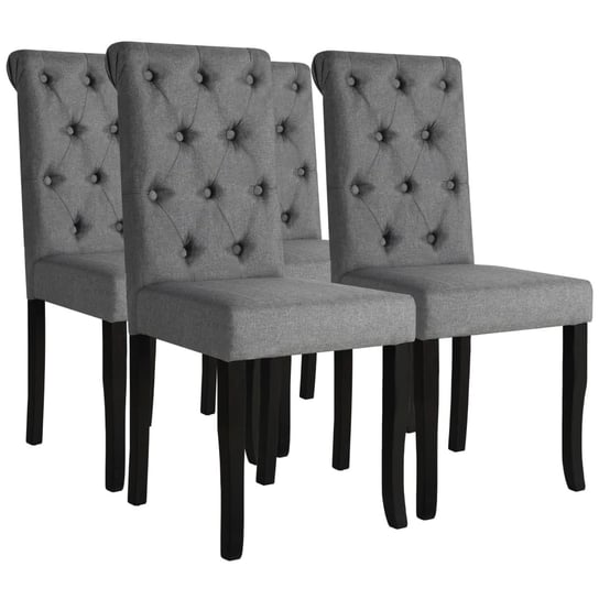 Zestaw 4 krzeseł z drewnem, tapicerką i guzikami,  / AAALOE Inna marka