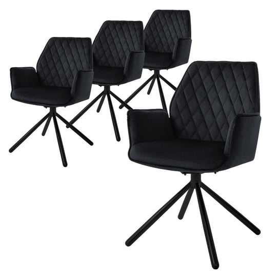 Zestaw 4 obrotowych krzeseł do jadalni krzesło do jadalni krzesło 180 ° obrotowe aksamitne krzesło do salonu ML-DESIGN