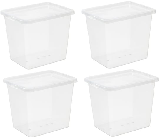 Zestaw 4 pojemników pudełek 31L plastikowych BASIC Plast Team