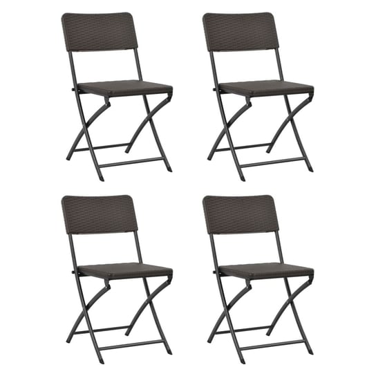 Zestaw 4 składanych krzeseł ogrodowych - brązowy, Inna marka