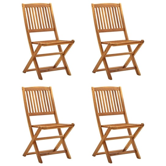 Zestaw 4 składanych krzeseł ogrodowych, drewno aka Inna marka