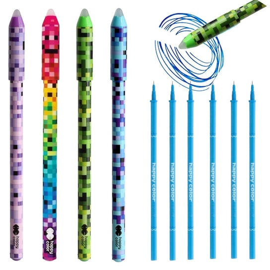 Zestaw 4 szt. długopis zmazywalny PIXEL + 6 wkłady Happy Color Happy Color