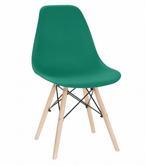 Zestaw 4 szt krzeseł do salonu, gabinetu lub jadalni TOLV - Zielone / Nogi Naturalne MUFART