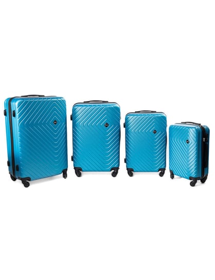 Zestaw 4 walizek PELLUCCI  RGL 741 Niebiesko metalizczny KEMER