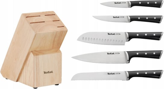 Zestaw 5 noży TEFAL Ice Force + drewniany blok 6el. Tefal