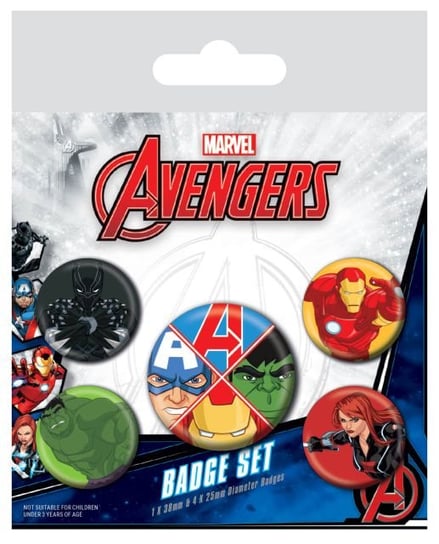 Zestaw 5 przypinek Avengers Assemble odznaki przypinki piny 2,5-3,8 cm Avengers