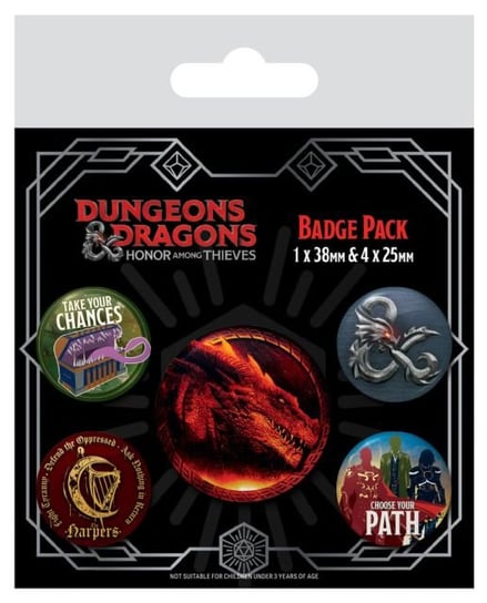 Zestaw 5 przypinek Dungeons and Dragons odznaki przypinki piny 2,5-3,8 cm Dungeons & Dragons