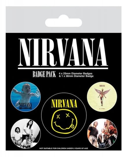 Zestaw 5 przypinek Nirvana odznaki przypinki piny 2,5-3,8 cm Nirvana
