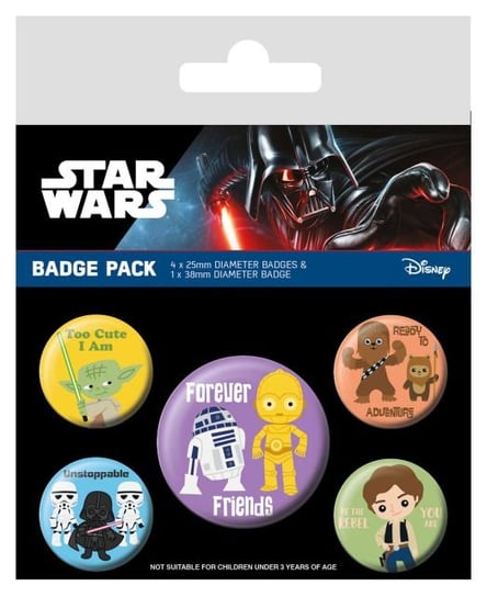 Zestaw 5 przypinek Stars Wars Gwiezdne Wojny odznaki przypinki piny 2,5-3,8 cm Pyramid Posters