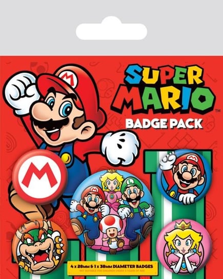 Zestaw 5 przypinek Super Mario odznaki przypinki piny 2,5-3,8 cm Super Mario Bros