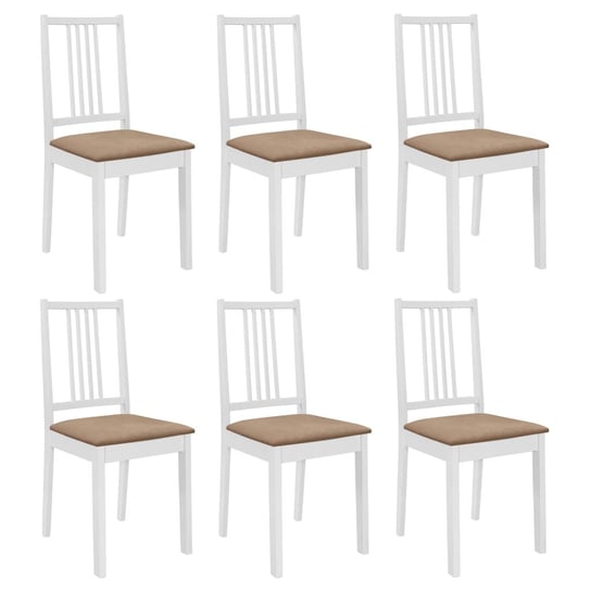 Zestaw 6 drewnianych krzeseł jadalnianych - biały/ Zakito