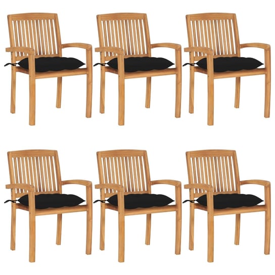 Zestaw 6 drewnianych krzeseł ogrodowych z poduszka Inna marka
