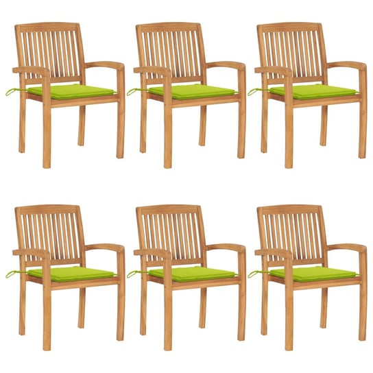 Zestaw 6 drewnianych krzeseł ogrodowych z poduszka Inna marka
