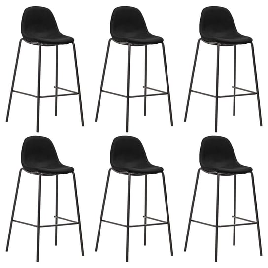 Zestaw 6 krzeseł barowych czarnych 51x49x99 cm / AAALOE Inna marka