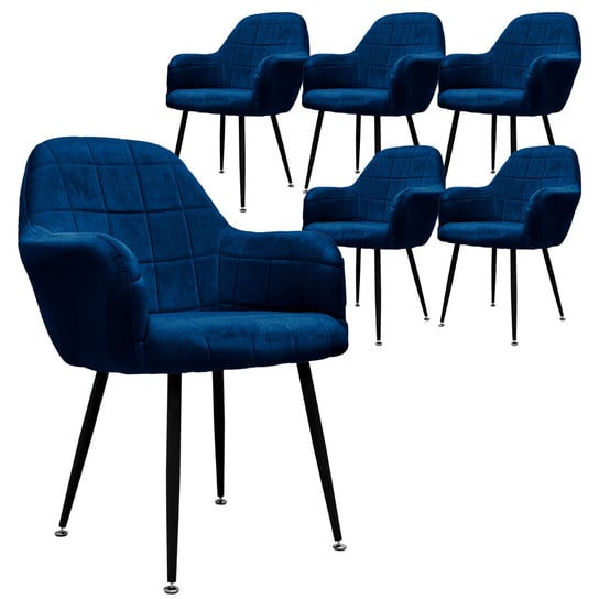Zestaw 6 krzeseł do jadalni ciemnoniebieski ML-DESIGN