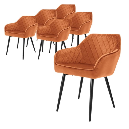 Zestaw 6 krzeseł do jadalni krzesła do salonu krzesła do kuchni krzesło tapicerowane aksamit ML-DESIGN