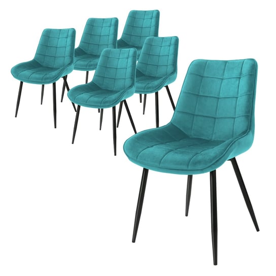 Zestaw 6 krzeseł do jadalni krzesła do salonu krzesła kuchenne krzesło tapicerowane aksamit ML-DESIGN
