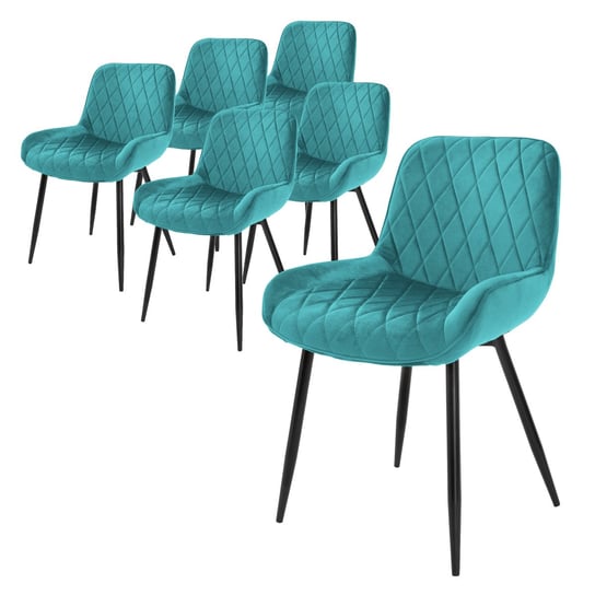 Zestaw 6 krzeseł do jadalni krzesła do salonu krzesła tapicerowane krzesło kuchenne aksamit ML-DESIGN