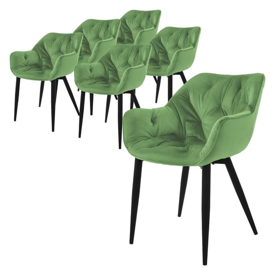 Zestaw 6 krzeseł do jadalni krzesła tapicerowane krzesła do salonu krzesła kuchenne aksamitne ML-DESIGN