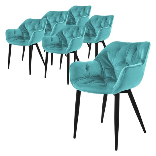 Zestaw 6 krzeseł do jadalni krzesło kuchenne krzesło do salonu krzesło tapicerowane aksamit ML-DESIGN