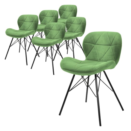Zestaw 6 krzeseł do jadalni krzesło kuchenne krzesło do salonu krzesło tapicerowane aksamitem ML-DESIGN
