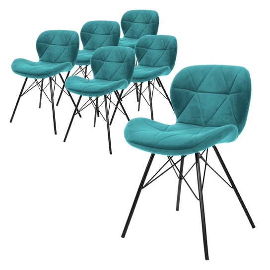 Zestaw 6 krzeseł do jadalni krzesło kuchenne krzesło do salonu krzesło tapicerowane aksamitem ML-DESIGN