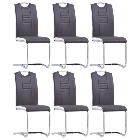 Zestaw 6 krzeseł jadalnianych szary 42x52x100 cm Inna marka